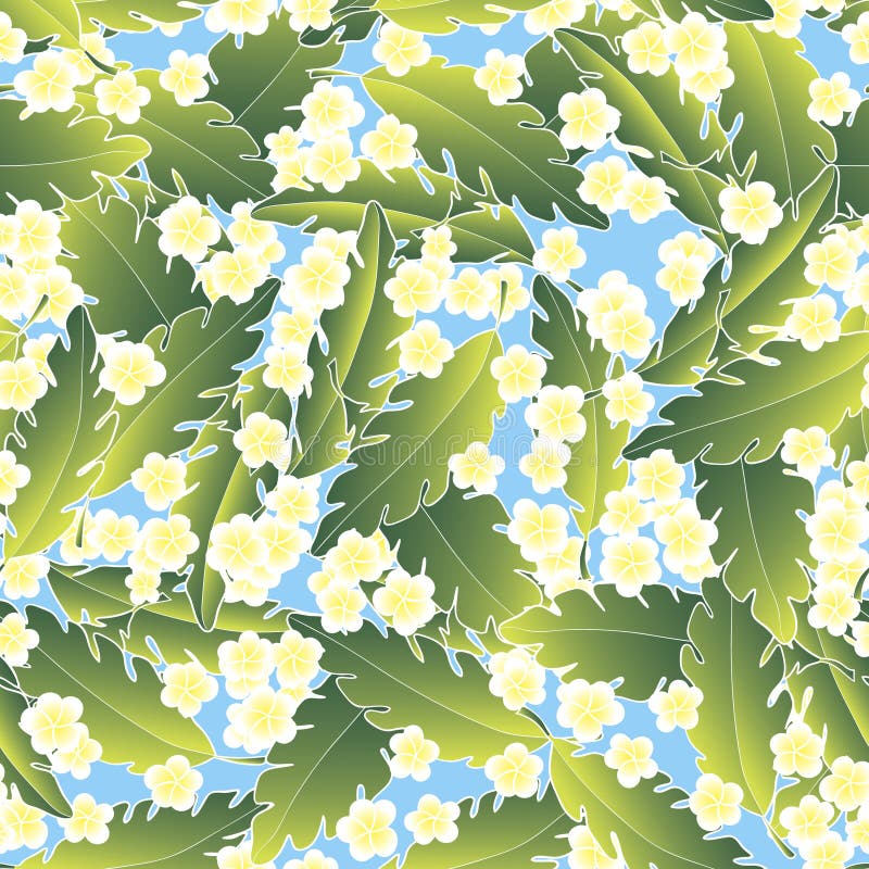 Pattern with palm and flowers