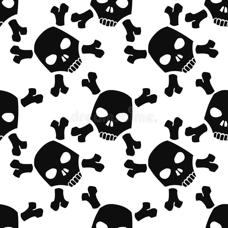 Vector Seamless Wallpaper with Simple Skulls and Bones on White Backgound Stock Vector - Illustration of skulls, death: 215443829 Vector Seamless Wallpaper with Simple Skulls and Bones on White Backgound Stock Vector - Illustration of skulls, death: 215443829