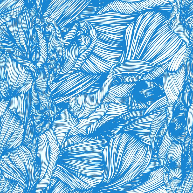 Vector seamless wave hand drawn pattern. Can be used for wallpaper, pattern fills, print and cloth, fabrics and canvas, web page royalty free illustration Vector seamless wave hand drawn pattern. Can be used for wallpaper, pattern fills, print and cloth, fabrics and canvas, web page royalty free illustration