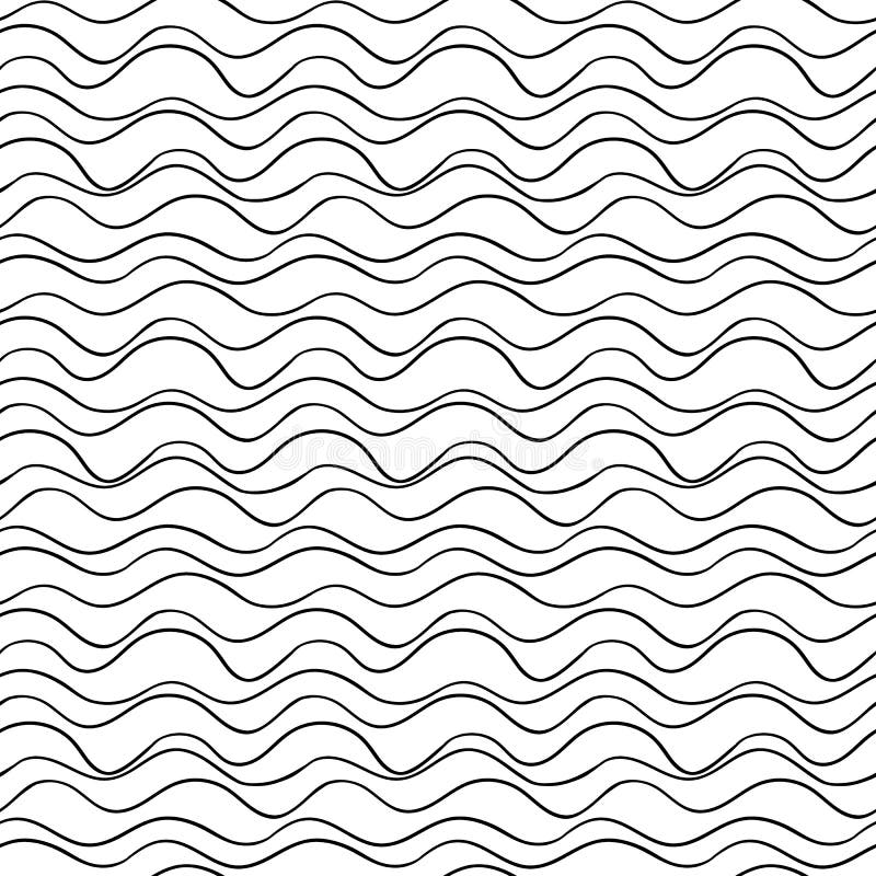 Vector seamless wavy line pattern. Graphic texture. Hand drawn background. royalty free illustration