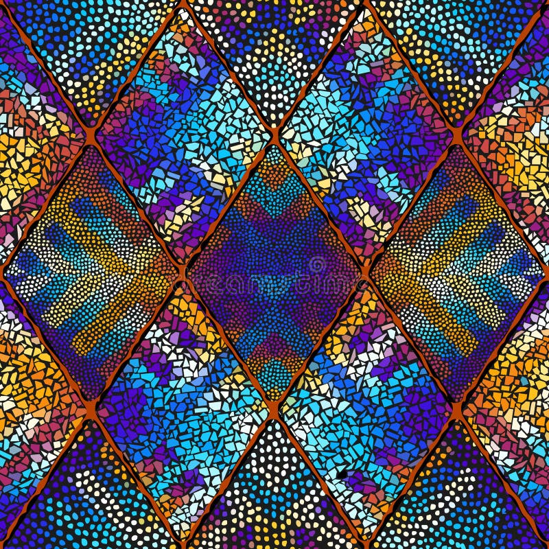 Vector Seamlesstile Mosaic Pattern. Ceramic Tiles Background. Vector