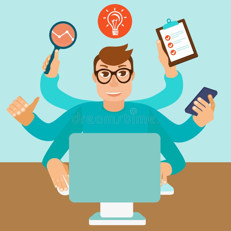 Vector self employment concept in flat style royalty free illustration Vector self employment concept in flat style royalty free illustration