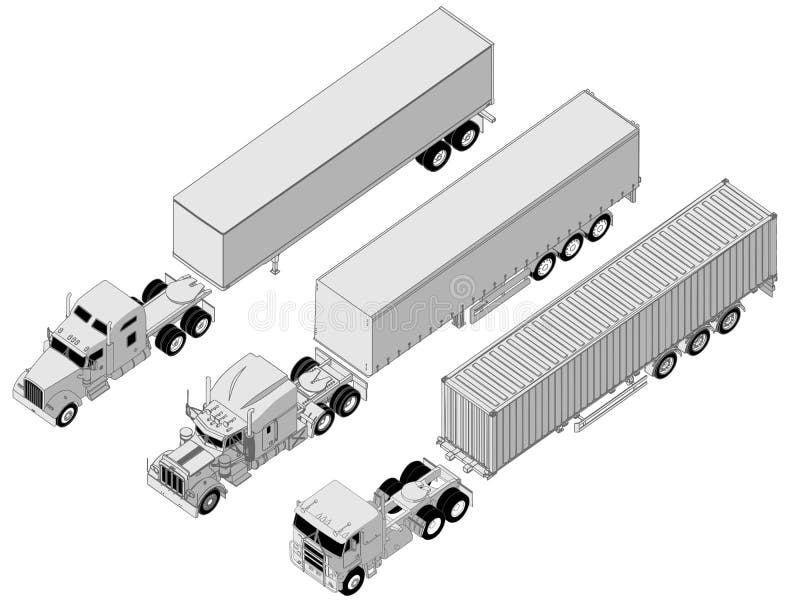 Classic Tractor Truck Parts Definition Stock Vector Illustration of