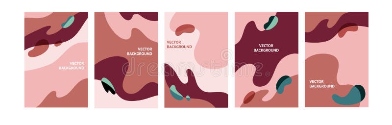 Vector set of abstract creative backgrounds in minimal trendy style 库存例证 Vector set of abstract creative backgrounds in minimal trendy style 库存例证