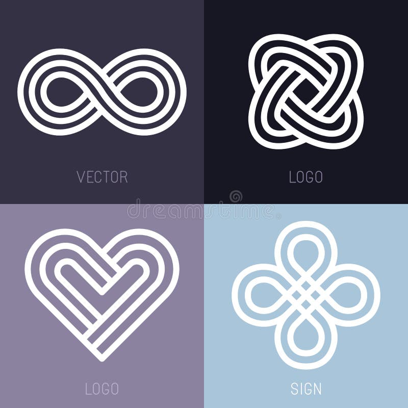 Vector set of abstract line logos vector illustration Vector set of abstract line logos vector illustration