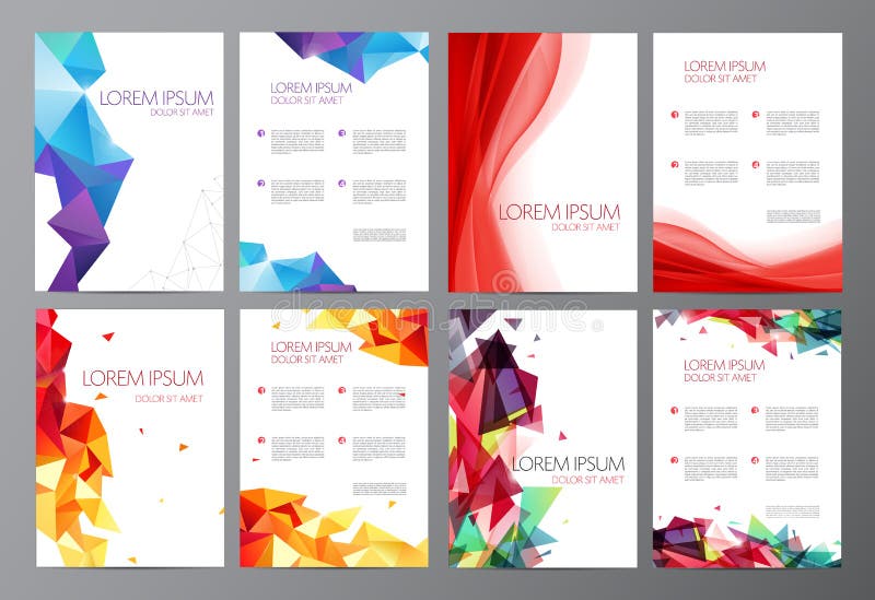 Vector set Abstract modern flyer brochure design templates vector illustration