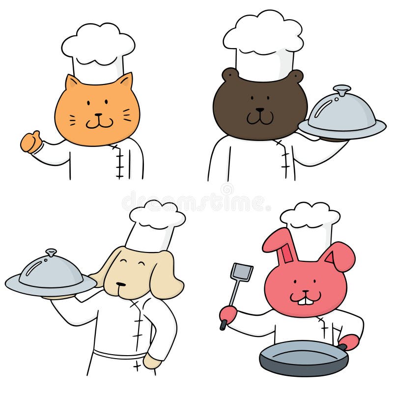 Animal chef stickers stock vector. Illustration of cooking - 26295024