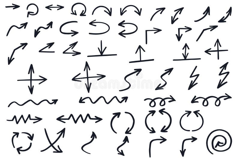 Vector set of arrow. Black pointer. Abstract cursor.