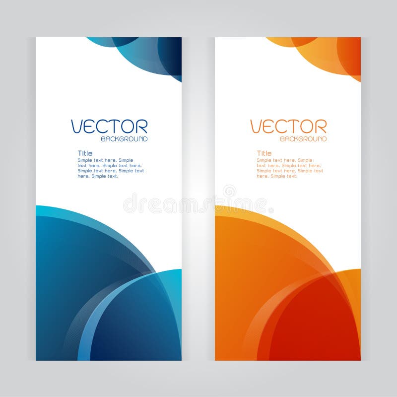 Vector set background Abstract header blue Orange wave whit vector d