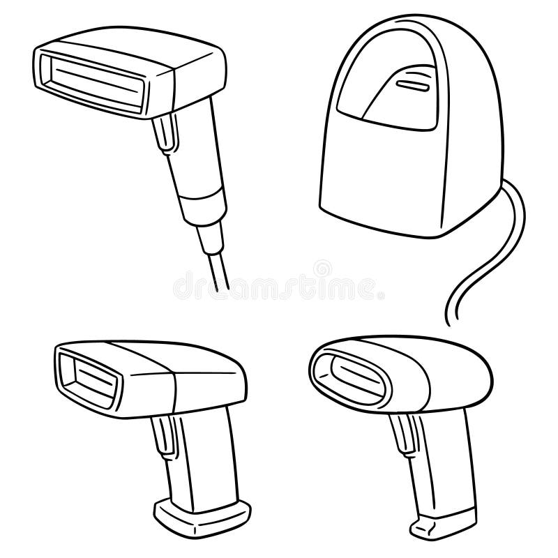 Vector set of barcode reader stock illustration