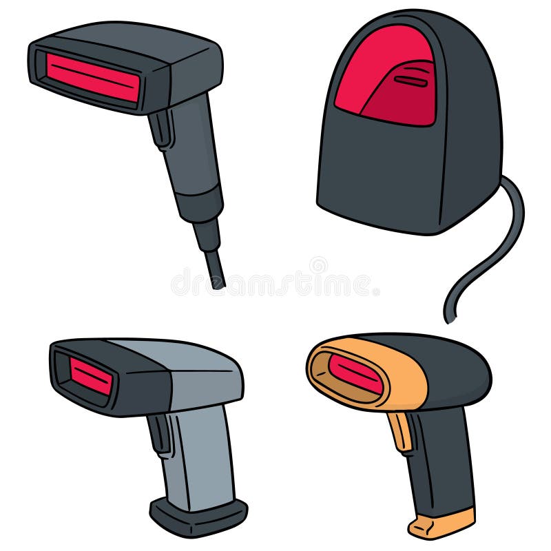 Vector set of barcode reader stock illustration