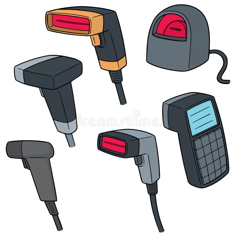 Vector set of barcode reader royalty free illustration