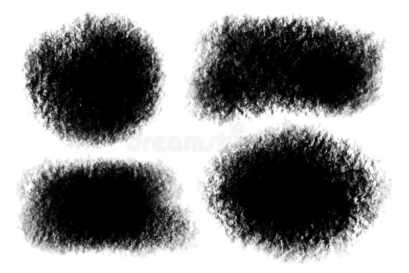 Vector set of big hand drawn charcoal spots for backdrops. Grayscale design element set. Textured spot collection for vector illustration Vector set of big hand drawn charcoal spots for backdrops. Grayscale design element set. Textured spot collection for vector illustration