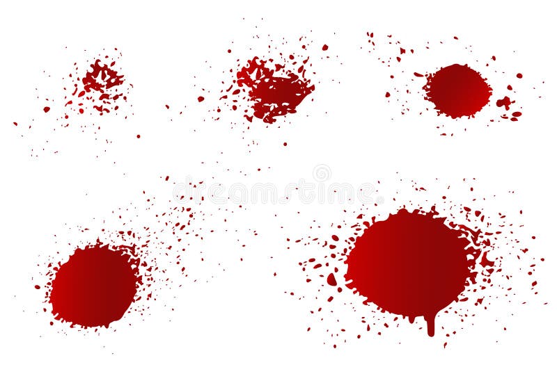 Vector set blood splashes. Vector collection of blood drops. Blood texture