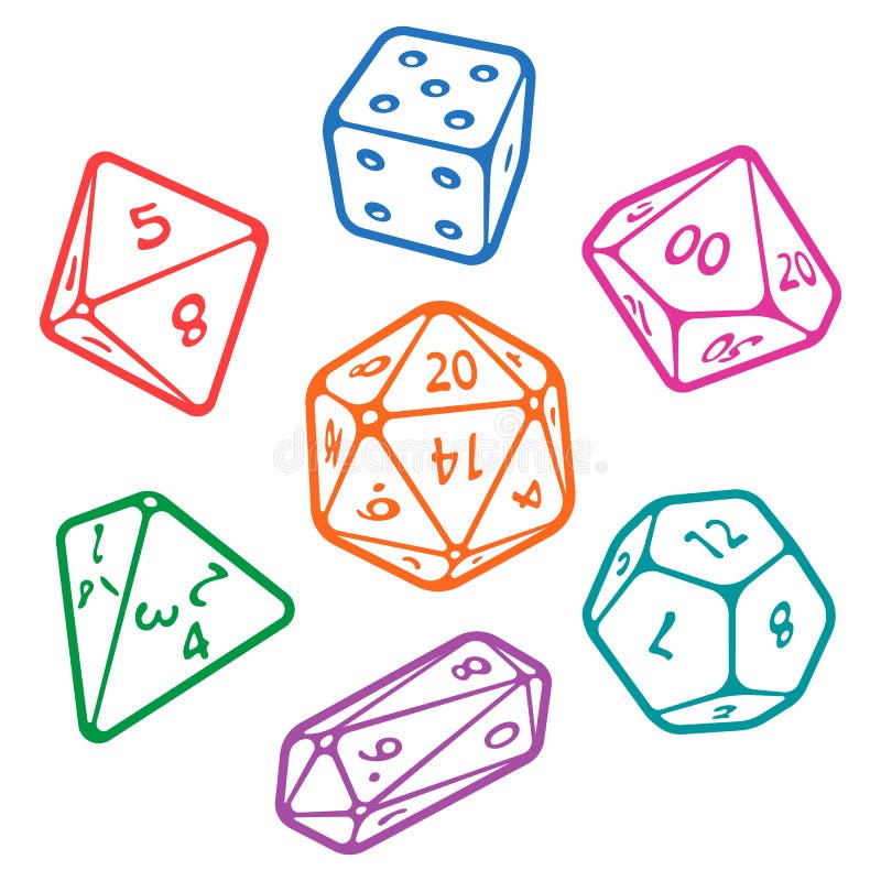 D12 rpg dice stroke Royalty Free Vector Image - VectorStock