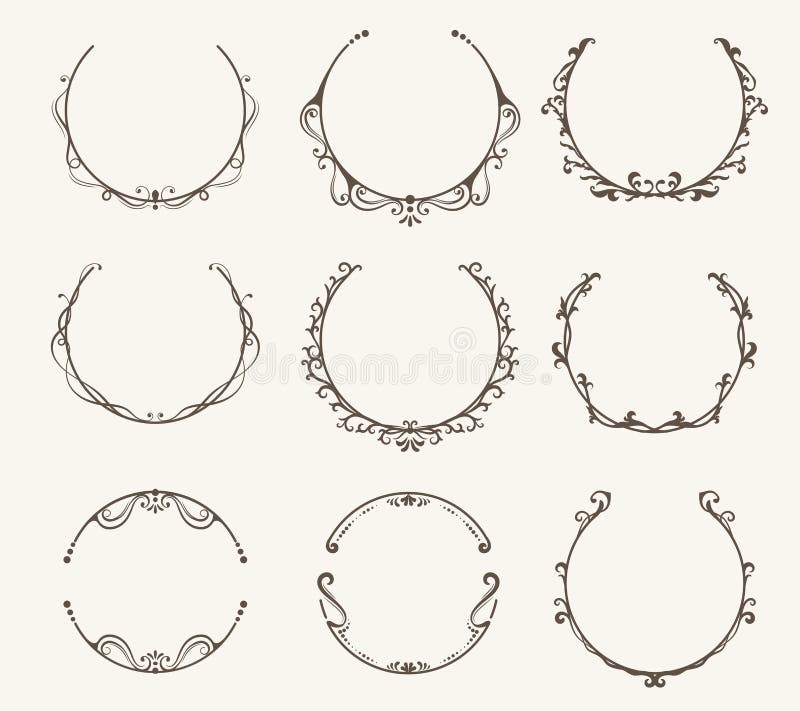 Circle Frame Vintage Stock Illustrations – 281,641 Circle Frame