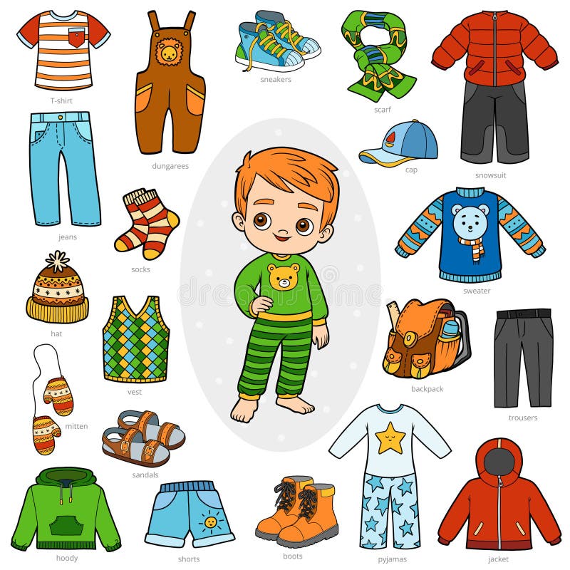 Young Boys Clothing Items Stock Illustrations – 4 Young Boys