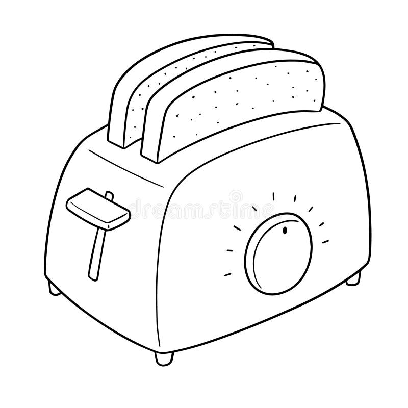 Vector Set of Bread and Toaster Stock Vector Illustration of