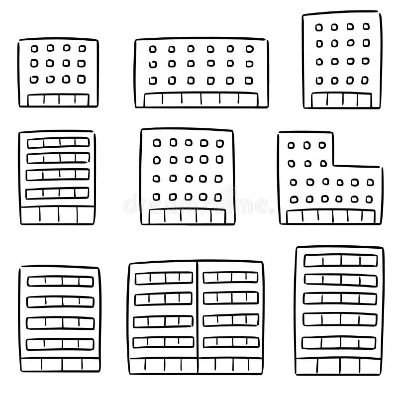 Vector set of building stock vector. Illustration of design - 144513591