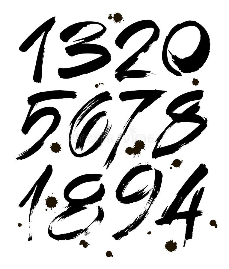 Vector Set Of Ink Numbers. ABC For Your Design Stock Vector