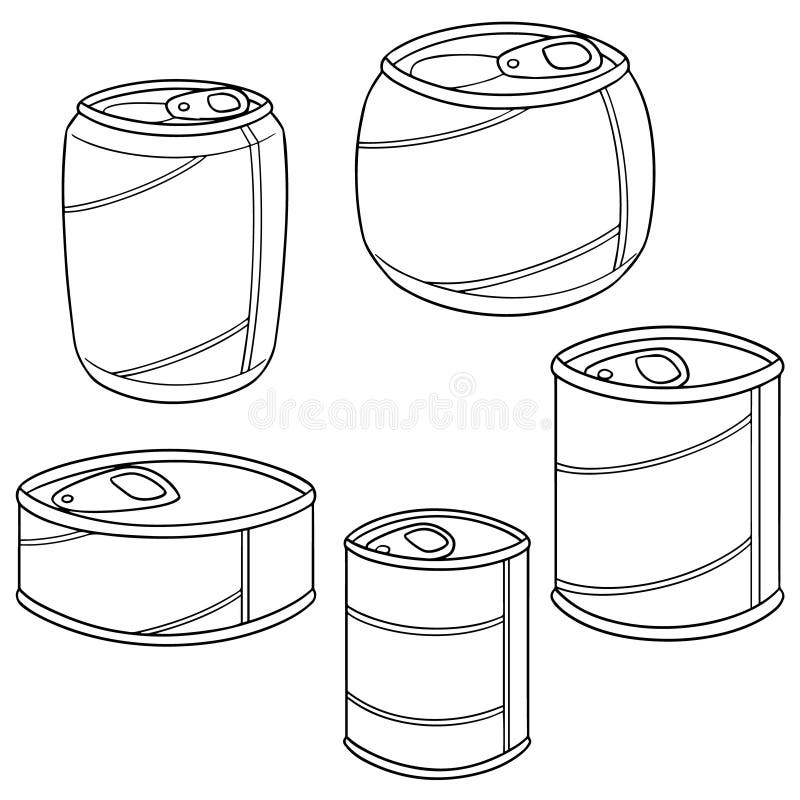 Vector set of can stock vector. Illustration of draw - 118725297