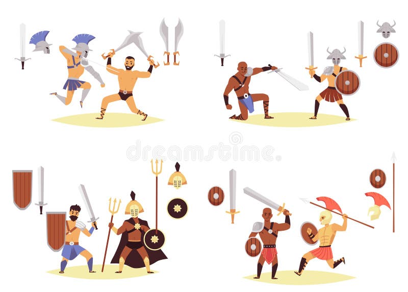 gladiators in suits clipart