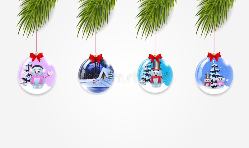 Vector set of christmas tree branches with xmas and new year balls royalty free illustration Vector set of christmas tree branches with xmas and new year balls royalty free illustration