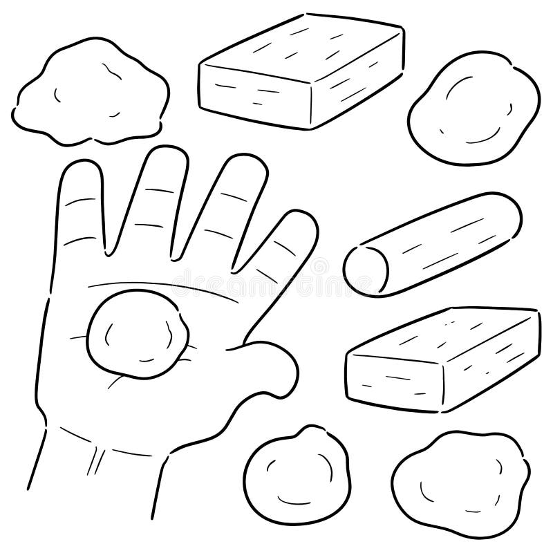 Vector set of clay for kid stock vector. Illustration of childhood