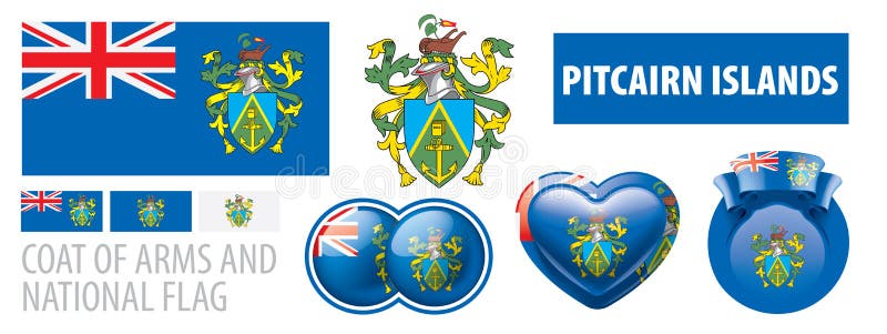 Vector Set of the Coat of Arms and National Flag of Jamaica Stock