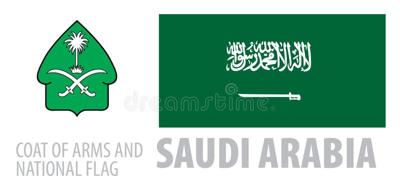 Vector Set of the Coat of Arms and National Flag of Saudi Arabia Stock  Vector - Illustration of isolated, government: 192843956