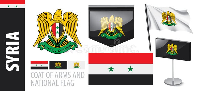 Syrian coat of arms stock illustration. Illustration of arms - 33218195