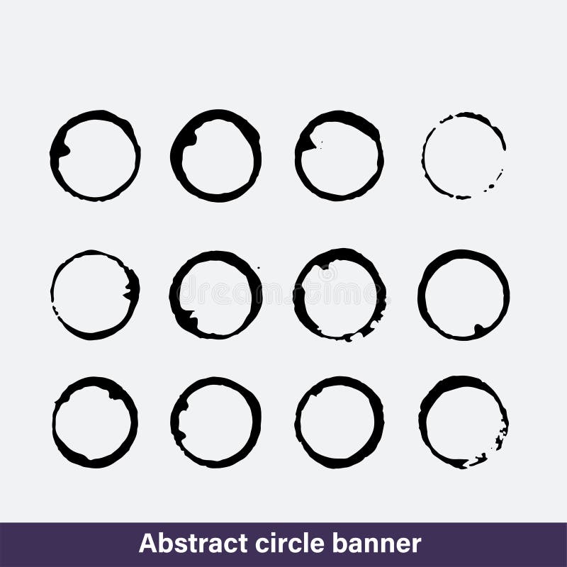 Vector set of coffee ring stains. Grunge style design