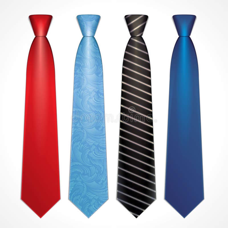 Set Realistic Colorful Neckties. Stock Vector Illustration of apparel