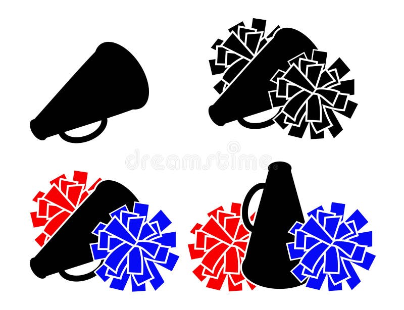 Cheerleader with pom-poms Royalty Free Vector Image