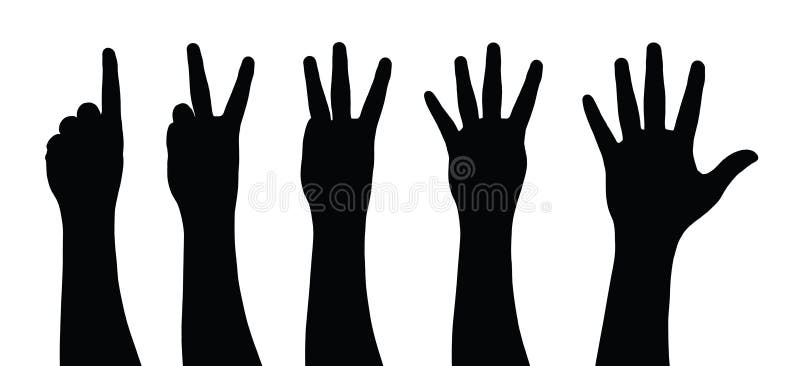 Vector set of counting hand sign