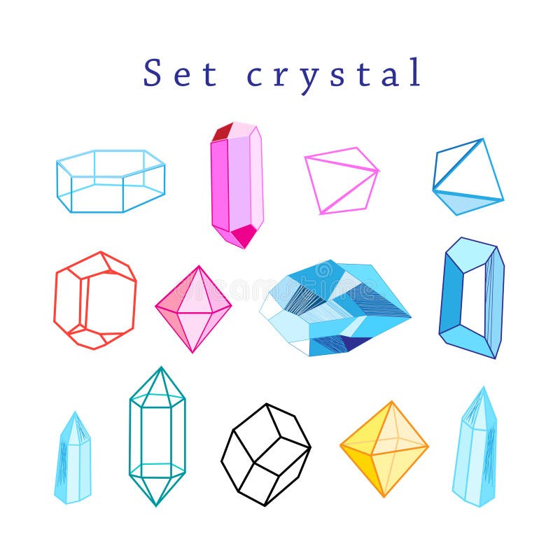Vector set of crystals stock illustration