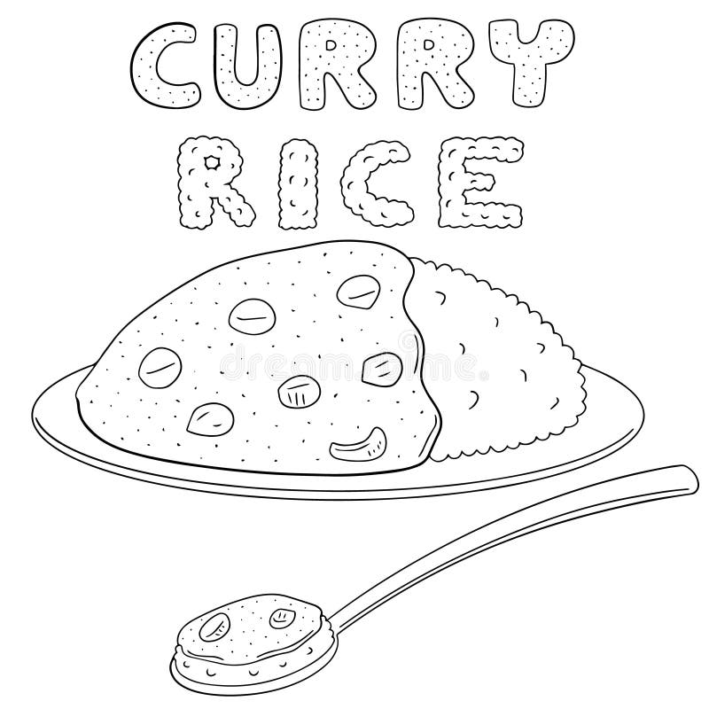 Vector set of curry rice stock vector. Illustration of carrot 117623411