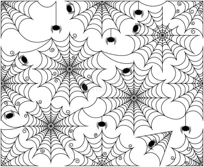 Vector Set of Cute and Creepy Spiderwebs or Cobwebs. Spiderwebs vectors