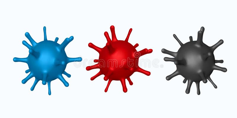 Vector set 3d abstract virus, bacteria royalty free illustration Vector set 3d abstract virus, bacteria royalty free illustration
