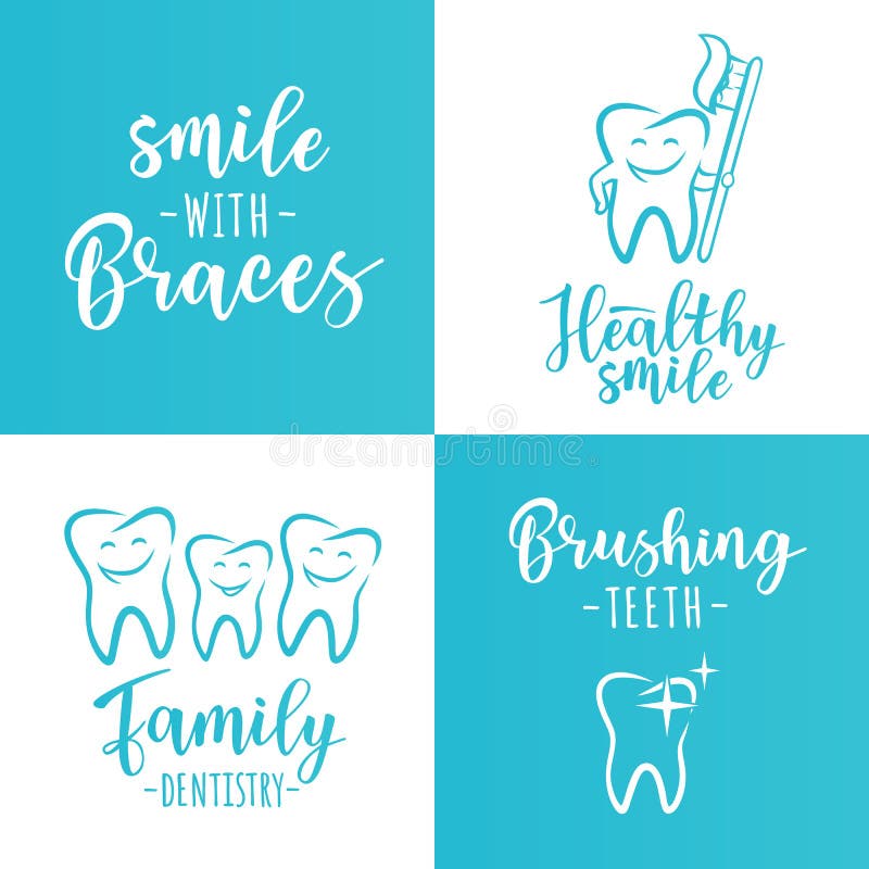 Set of dentistry posters for a dental clinic