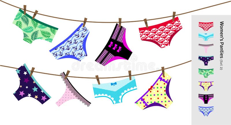 Premium Vector Set Of Women Panties Underwear Types String Thong