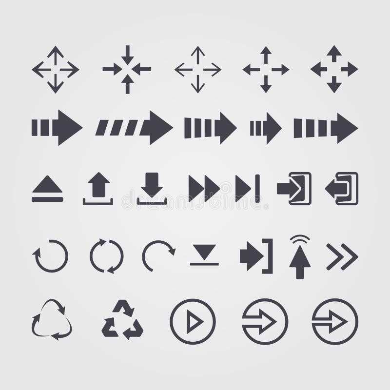 Vector set of different vector arrows sign,symbol royalty free illustration