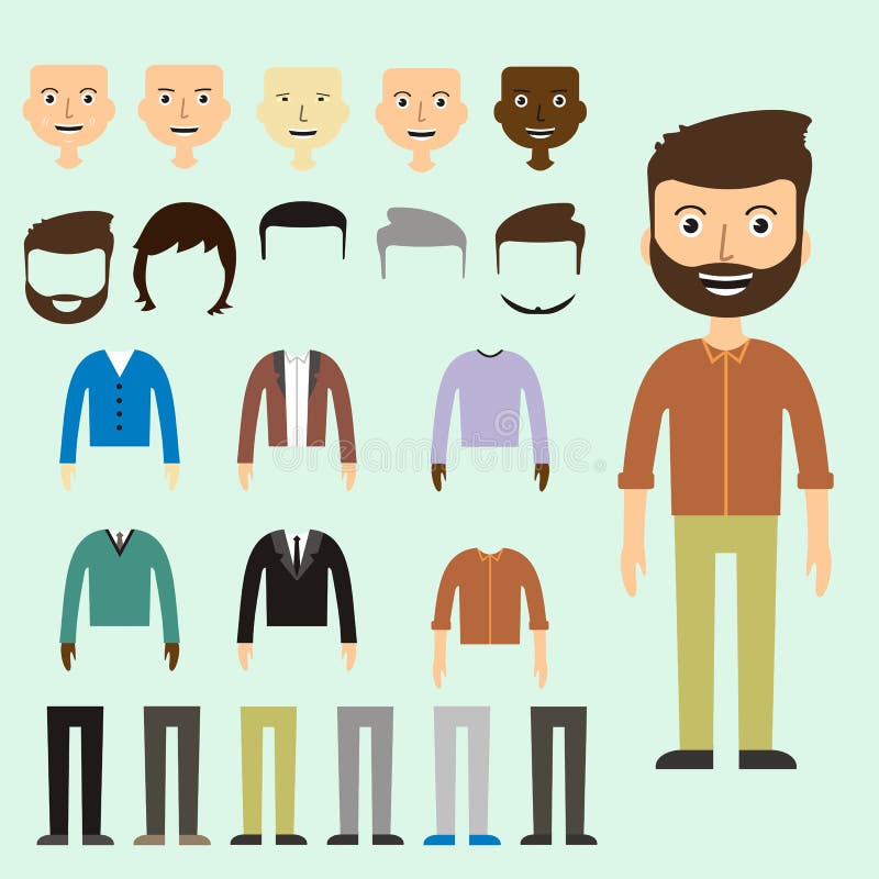 Free Vector  Male avatar creator in flat design