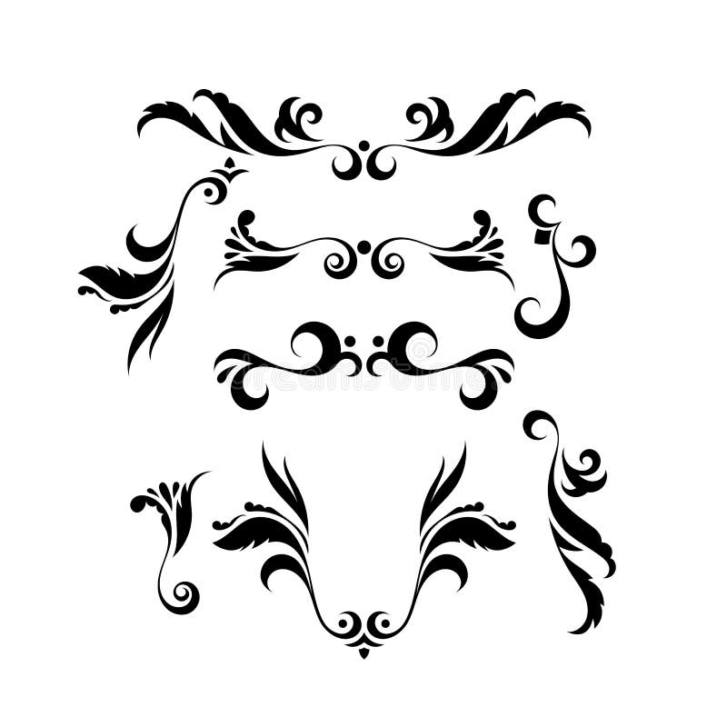 Vector Set of Elegant Curls and Swirls. Elements for Design Stock ...