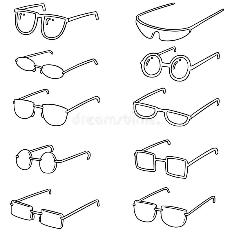 Vector set of eyeglasses stock vector. Illustration of icon 117700995