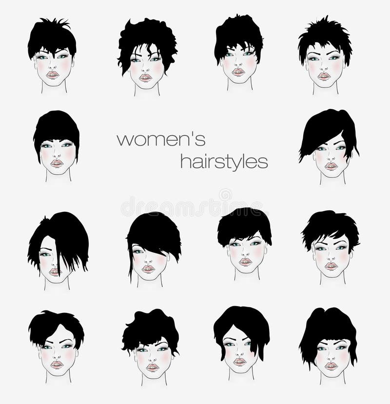 Vector Set of Female Hair Styles Stock Vector - Illustration of curly, head: 41401981 Vector Set of Female Hair Styles Stock Vector - Illustration of curly, head: 41401981