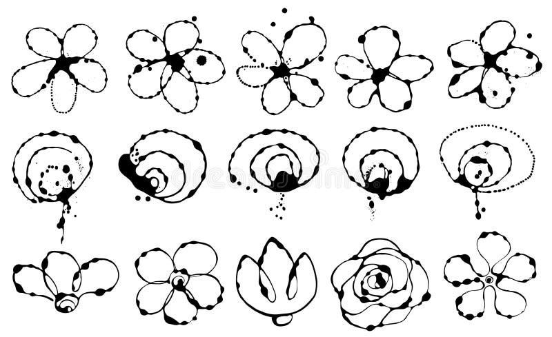 Vector set of flowers royalty free illustration