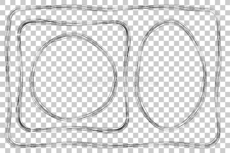 Vector Set of Frame, Multiple Lines, for Certificate, Placard and other, at Transparent Effect Background