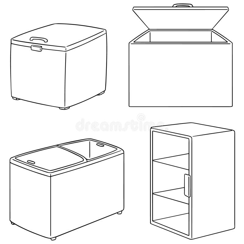 Vector set of freezer stock vector. Illustration of decoration - 117691264