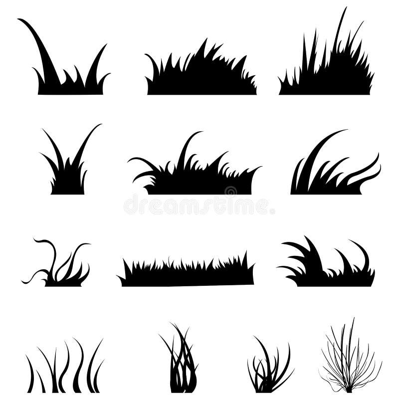 Vector Set of Grass Silhouettes vector illustration